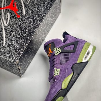 Air Jordan 4 Canyon Purple,Black-Alligator-Saftey Orange AQ9129-500