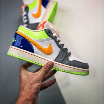 Air Jordan 1 Low "Hoops" White,Coconut Milk-Shadow Green-Laser Orange