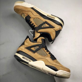 Air Jordan 4 Mushroom,Black-Fossil-Pale Ivory