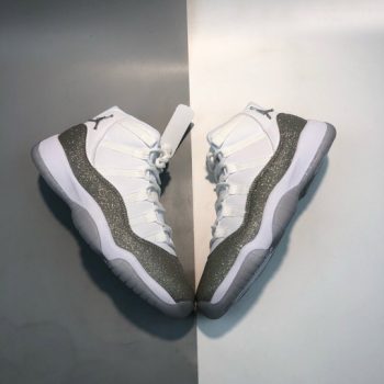 Air Jordan 11 White,Metallic Silver-Vast Grey