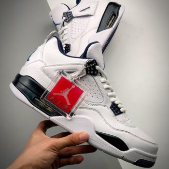 Air Jordan 4 Retro White,Legend Blue-Midnight Navy