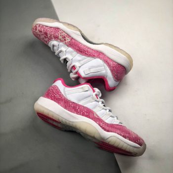 Air Jordan 11 Low WMNS " Pink Snakeskin" White,Watermelon-Black