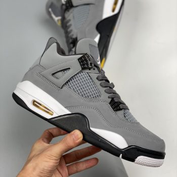 Air Jordan 4 Retro Cool Grey,Chrome-Dark Charcoal-Varsity Maize