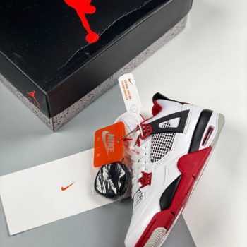 Air Jordan 4 " Fire Red" White,Fire Red-Black-Tech Grey