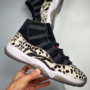 Air Jordan 11 " Animal Instinct" Black,Red-Sail-White