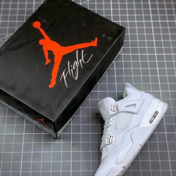 Air Jordan 4 "Pure Money" White,Metallic Silver