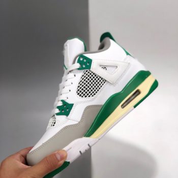 Air Jordan 4 White,Pine Green-Neutral Grey-Muslin