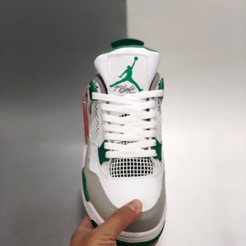 Air Jordan 4 White,Pine Green-Neutral Grey-Muslin