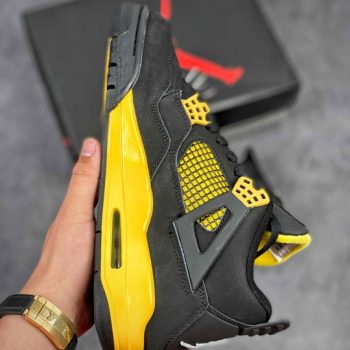 Air Jordan 4 " Thunder" Black,White-Tour Yellow