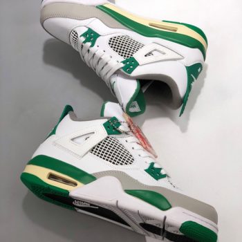 Air Jordan 4 White,Pine Green-Neutral Grey-Muslin