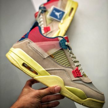 Union x Air Jordan 4 Guava Ice,Light Bone-Brigade Blue-Light Fusion Red