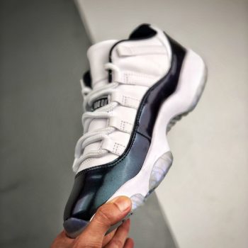 Air Jordan 11 Low " Easter" White,Emerald Rise-Black 528895-145