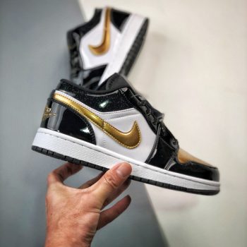 Air Jordan 1 Low " Copper Toe" Metallic Gold,Black-White