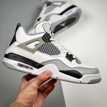 Air Jordan 4 " Military Black" White,Black-Neutral Grey