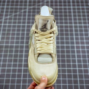 Off-White x Air Jordan 4 SP Sail,Muslin-White-Black