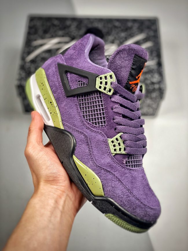 Air Jordan 4 Canyon Purple,Black-Alligator-Saftey Orange AQ9129-500