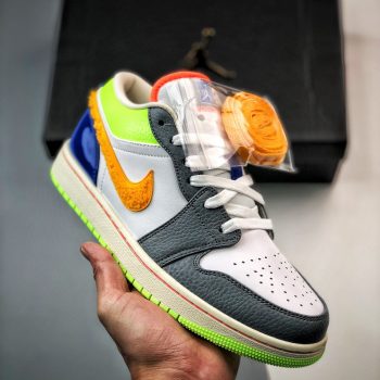 Air Jordan 1 Low "Hoops" White,Coconut Milk-Shadow Green-Laser Orange