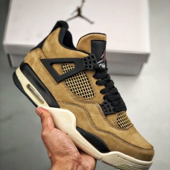 Air Jordan 4 Mushroom,Black-Fossil-Pale Ivory