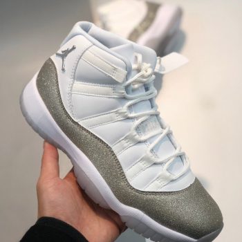 Air Jordan 11 White,Metallic Silver-Vast Grey