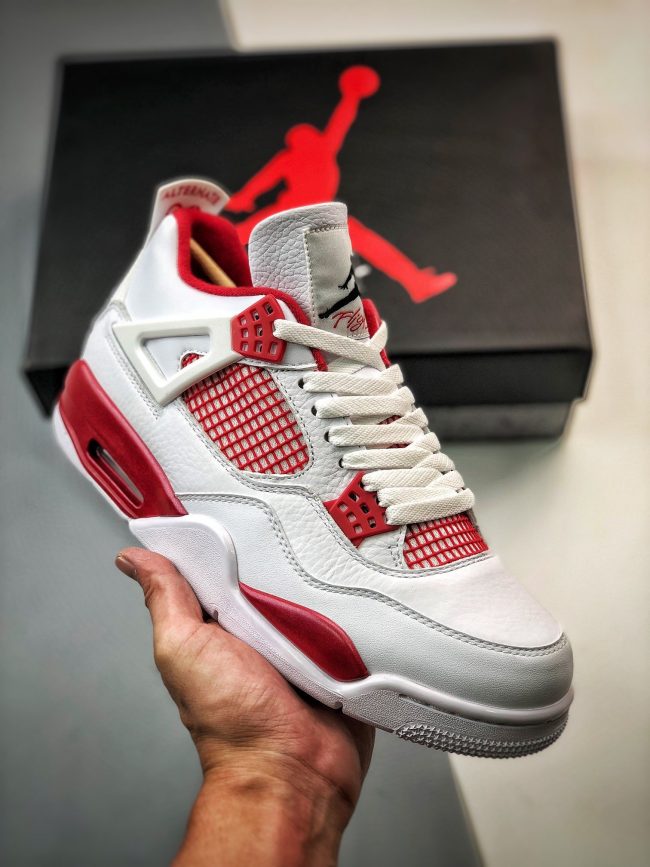 Air Jordan 4 " Alternate " 89u2033 White,Black-Gym Red