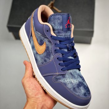 Air Jordan 1 Low " Denim" Midnight Navy,University Red-White-Hemp