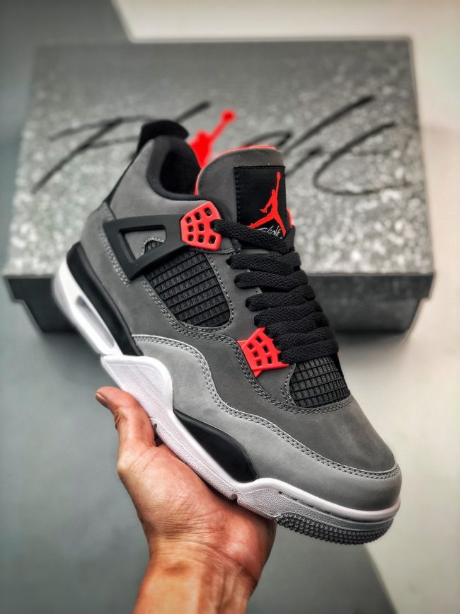 Air Jordan 4 " Infrared" Dark Grey,Infrared 23-Black-Cement Grey