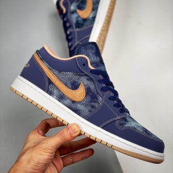 Air Jordan 1 Low " Denim" Midnight Navy,University Red-White-Hemp