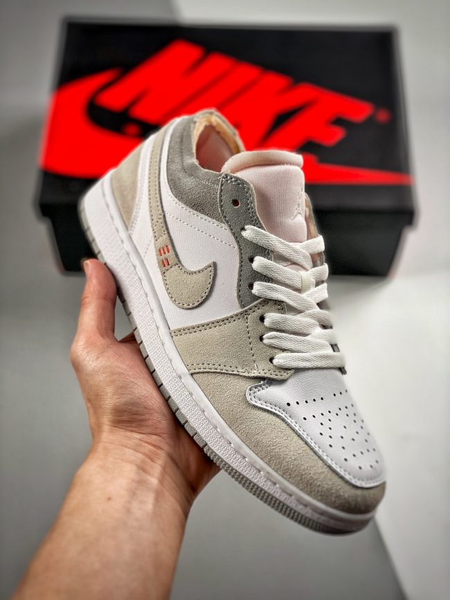 Air Jordan 1 Low " Inside Out" White,Grey-Sail DN1635-100