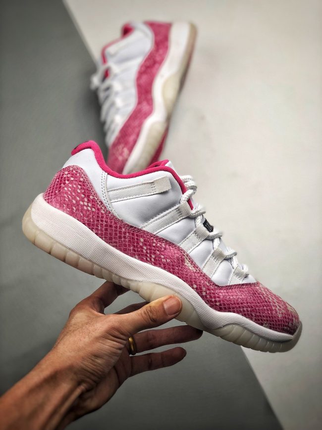 Air Jordan 11 Low WMNS " Pink Snakeskin" White,Watermelon-Black