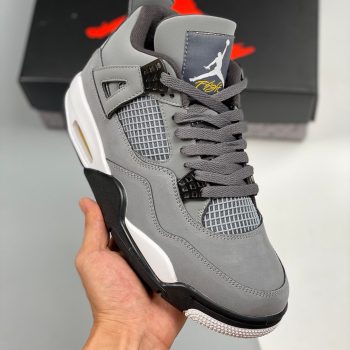 Air Jordan 4 Retro Cool Grey,Chrome-Dark Charcoal-Varsity Maize