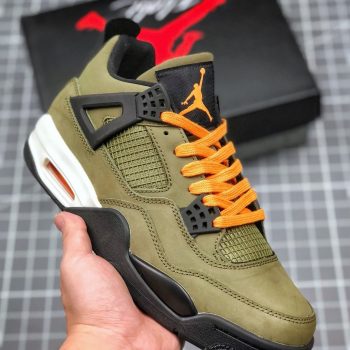 Air Jordan 4 Retro "Undefeated" Olive-Oiled Suede-Flight Satin