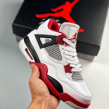 Air Jordan 4 " Fire Red" White,Fire Red-Black-Tech Grey