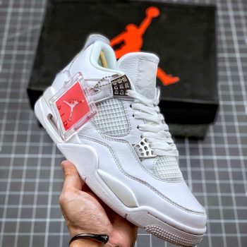 Air Jordan 4 "Pure Money" White,Metallic Silver