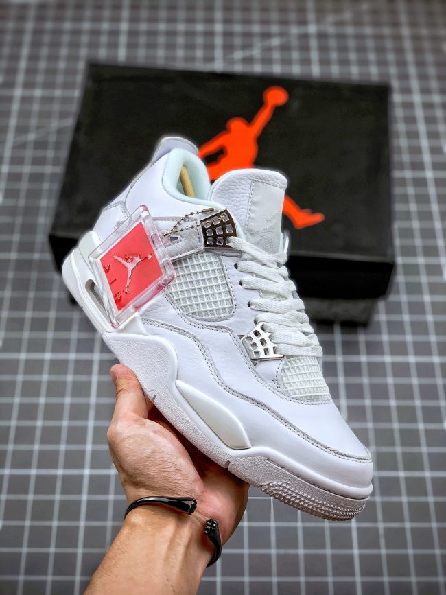 Air Jordan 4 "Pure Money" White,Metallic Silver