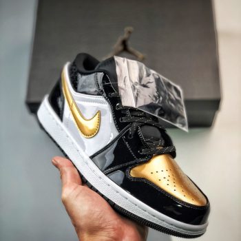 Air Jordan 1 Low " Copper Toe" Metallic Gold,Black-White