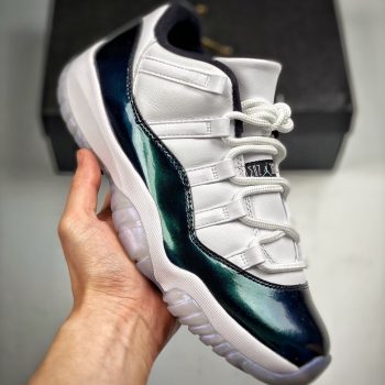 Air Jordan 11 Low " Easter" White,Emerald Rise-Black 528895-145