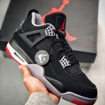 Air Jordan 4 " Bred 2019u2033 Black,Cement Grey-Summit White-Fire Red