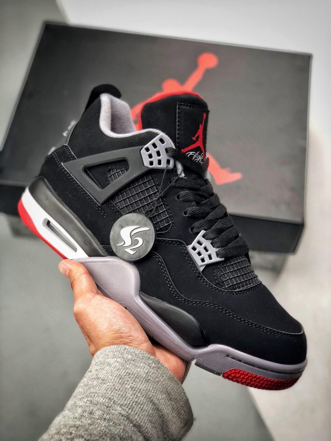 Air Jordan 4 " Bred 2019u2033 Black,Cement Grey-Summit White-Fire Red