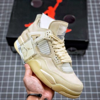 Off-White x Air Jordan 4 SP Sail,Muslin-White-Black