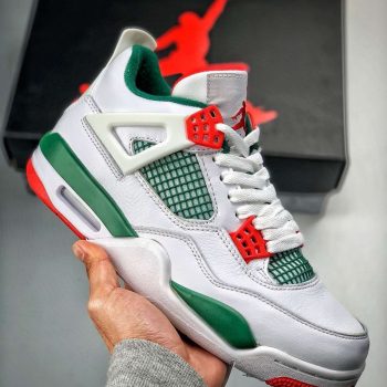 Air Jordan 4 Retro " Do The Right Thing" White,Gorge Green-Varsity Red