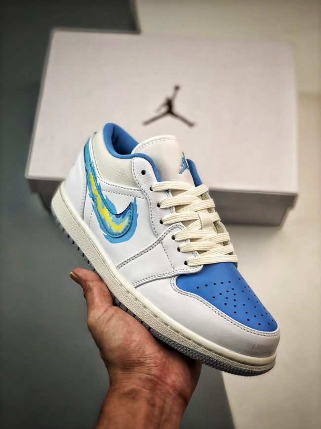 Air Jordan 1 Low " Born To Fly" Sail,University Blue