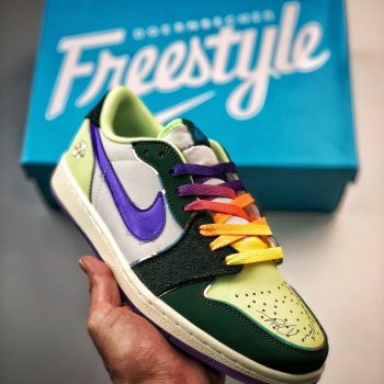 Air Jordan 1 Low "Doernbecher" Gorge Green,Court Purple-White-Barely Volt