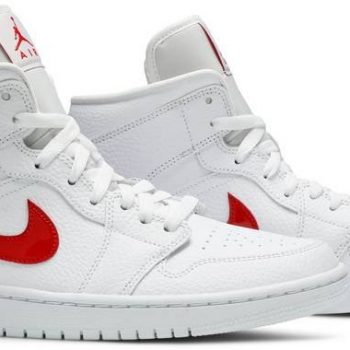 Air Jordan 1 Mid 'White University Red' BQ6472-106