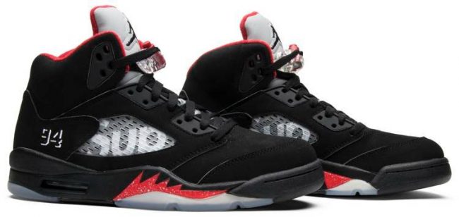 Supreme x Air Jordan 5 Retro 'Black' 824371-001