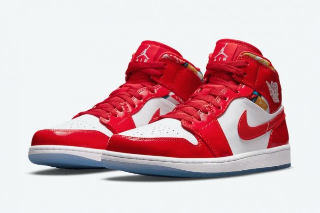 Air Jordan 1 Mid Gets Swathed in Geometric Prints DC7294-600