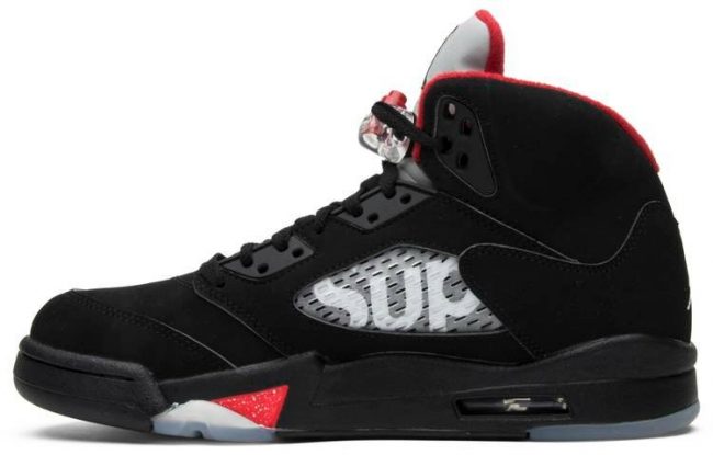 Supreme x Air Jordan 5 Retro 'Black' 824371-001