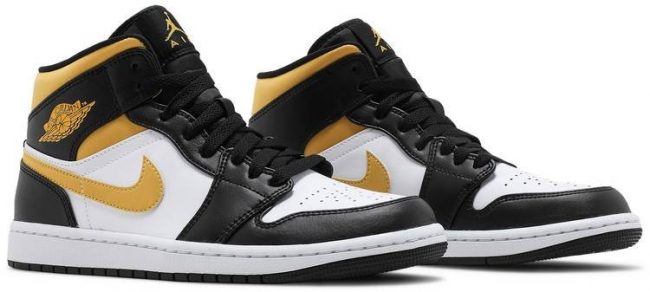 Air Jordan 1 Mid 'Black University Gold' 554724-177