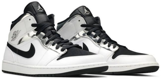 Air Jordan 1 Mid 'White Silver' 554724-121