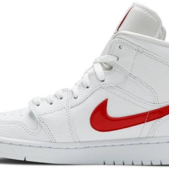 Air Jordan 1 Mid 'White University Red' BQ6472-106