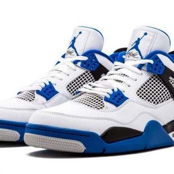 Nike Air Jordan 4 White Blue Motorsports